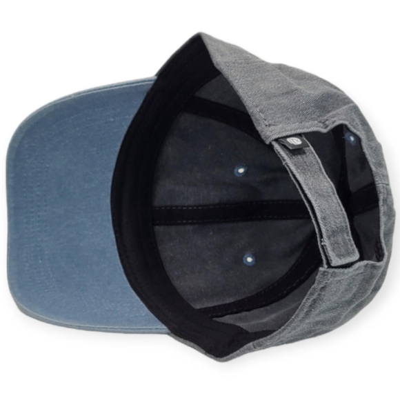 New Unisex Gray and Blue Snapback Cap Hat - Picture 3 of 4